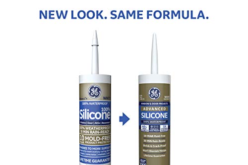 GE GE5008 Silicone 2+ Window and Door Caulk 10.1 oz Tube Light Grey