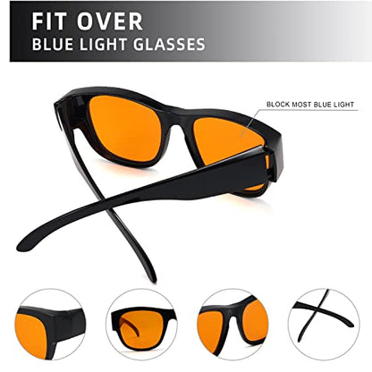 Eyekepper Mens Fit Over Blue Light Blocking Glasses Computer Gaming Eyeglasses for Women - color: 1802-black-100% Blue Light Blocking