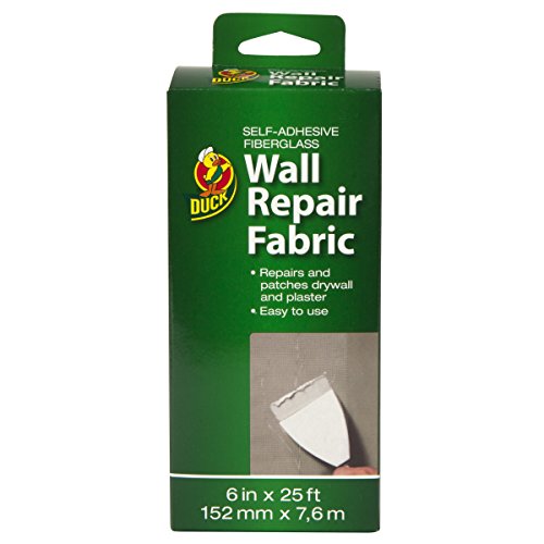 Duck Brand Self-Adhesive Drywall Repair Fabric, 6-Inch by 25 Feet, Single Roll, White (282084) - size: 6 in. x 25 ft.