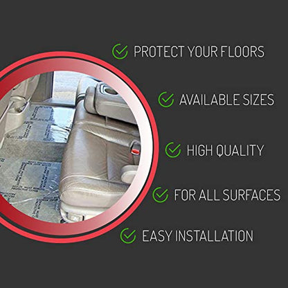Hi-Tech Auto Adhesive Plastic Floor Mat, 4 mil | Perforated Every 24" | 285 Mats Per Roll | (24" Wide, 500' Long) - size: 24" Wide, 500' Long