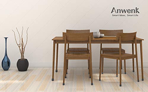 Anwenk Chair Leg Floor Protectors 1 Inch 1"x1" Small Chair Leg Caps Rubber Leg Tip for Indoor Home Outdoor Patio Garden Office Round Black 16 Pack
