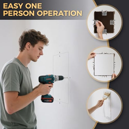 32 Pack Drywall Repair Clips,Easy Install Drywall Clip 1/2 Inch,Professional Hole Repair Patch Kit for Wall and Sheetrock, Strong Metal Backing Clips with Screws for Home Improvement - color: Silver-32