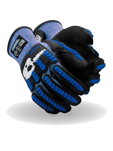 MAGID T-REX Flex Series ANSI A6 AeroDex Shell Impact Glove, 6 Pair, NitriX Coated Palm, Size 7/S, Blue, TRX685 - size: 7/S, style: 6 Pairs