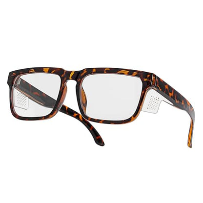 Z87 High-Visibility Construction Anti-Fog Photochromic UV400 Blue Light Blocking Impact Resistant Safety Glasses - color: Leopard