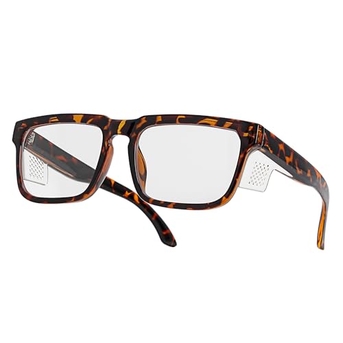 Z87 High-Visibility Construction Anti-Fog Photochromic UV400 Blue Light Blocking Impact Resistant Safety Glasses - color: Leopard
