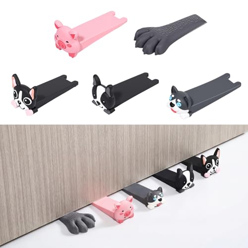 5 Pcs Decoration Cute Door Stopper, Cartoon Animal Dog Pig Animal Door Stop, Decorative Door-Wedges for Home and Office Floor