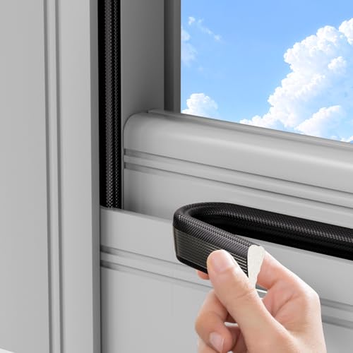 Weather Stripping Door Seal Strip, 196 Inch Wedge Window Seal, Winter Insulation Weatherproof Foam Tape, Soundproof Noise Reduction Light Blocker for Exterior Door Frame & Door Gap Filler - color: Black01, size: 196 inch