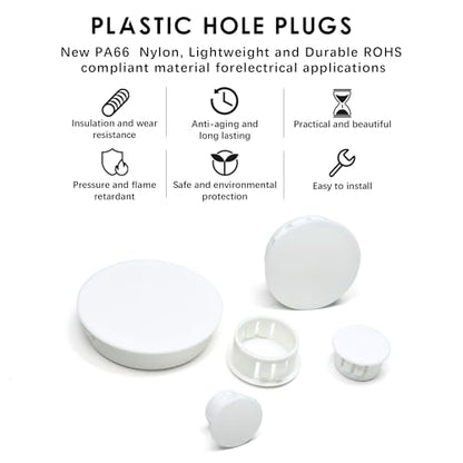 1-1/2 In/38 mm Plastic Hole Plugs, White Locking Snap in Locking Screw Hole Covers Flush Mount Round Panel Plugs, Tubing Post End Cap for Chair Table Furniture Cabinets, 10PCS - style: 38mm (1-1/2")