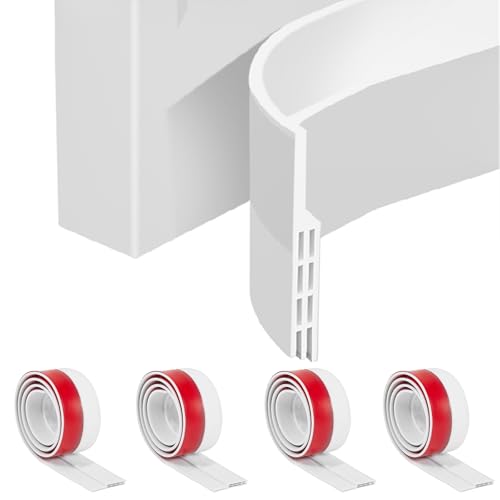 4Pcs Door Draft Stopper, Under Door Sweep Adjustable Weather Stripping Door Seal, Door Bottom Seal Blocker Noise Cold Air Insulation 2" W x 39" L