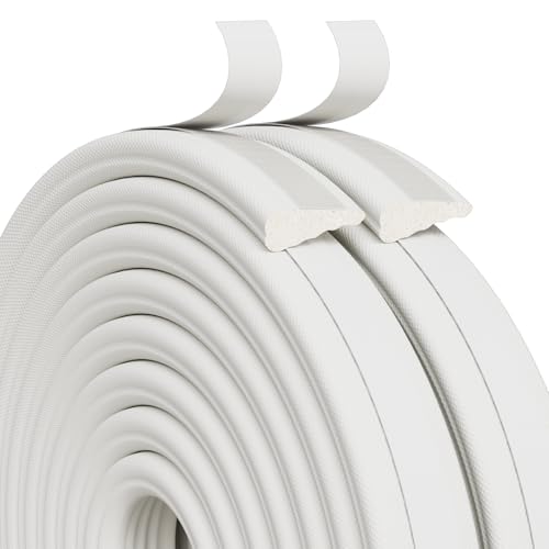 Weather Stripping Door Seal, 196 inch*3 Pack Wedge Window Seal Strip, Soundproofing,Strong Adhesive,Lightproof,Noise-Reduction,Weatherproof Foam Tape Insulation for Sliding Door, Door Frame - color: White, size: 196 inch*3 Pack