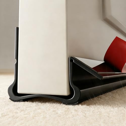 36" Under Door Draft Stopper, Draft Stopper for Bottom of Door, Weather Stripping for Doors, Self-Adhesive Door Seal for Sound, Cold, Moisture (Black) - color: Black