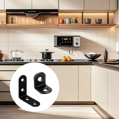 L Bracket Corner Bracket Brace Stainless Steel Small L Corner Angle Brackets 90 Degree Right Angle Brackets with Screws for Shelves Wood Furniture Cabinet Chair Drawer 20Pcs 2Sizes