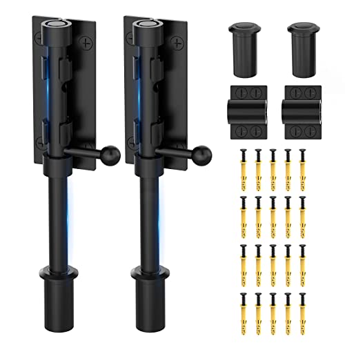 Barrel Bolt Latch, Sliding Bolt Gate Lock Door Latches Hardware, 7.8 Inch Heavy Duty Solid 304 Stainless Stee Door Lock for Fence/Wooden/Barn Door/Yard Door/Interior Door Latch (2 Pack Black) - color: 2 Pack Black