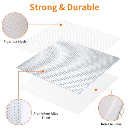 Wall Patch Kit, 15 Pieces Aluminum Self-Adhesive Mesh Repair Patches for Drywall, Multiple Sizes 2/4/6/8 Inch, Permanently Repairs Damaged Walls and Ceilings - size: 2/4/6/8in