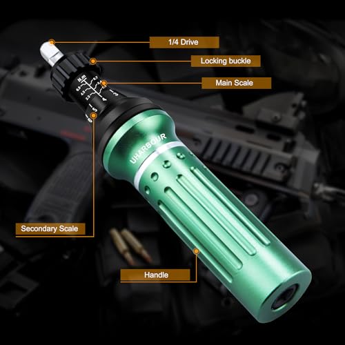 Torque Screwdriver 10-60 in.lb, Torque Screwdriver Set with 1/4" Elastic Bit Holder, 1/4" Bit Adapter, Flat, Hex, Torx and Philips Bits, Suitable for Gunsmithing, DIY, Bicycle Maintenance - size: 10-60 in-lb torque screwdriver set