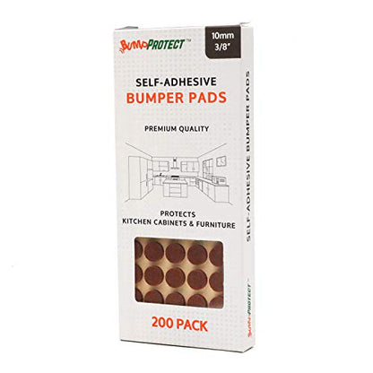 Furniture Felt Pads 3/8" (10mm) Diameter Round 3M Self Adhesive Protects Kitchen Cabinets, Drawers, Desks and Furniture Against Bumps and Scratches 200 Pack - Mocha (Medium Brown) - color: Mocha 200 Pack