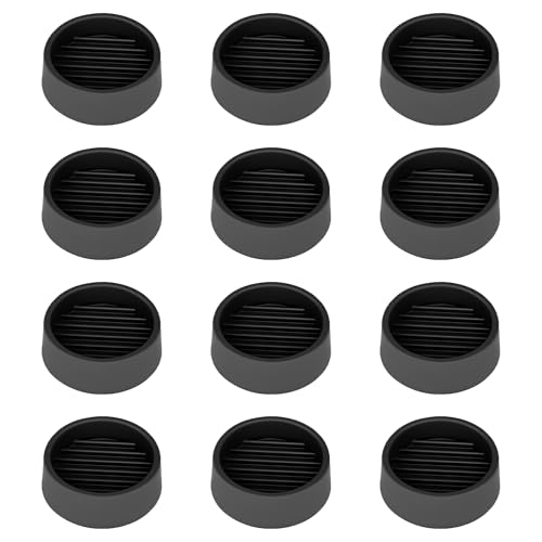 VOCOMO Non Slip Furniture Pads, 1.5' Round Black Rubber Caster Cups, 12 Pcs Anti-Slip Gripper, Anti Slide Floor Protectors for Bed, Couch, Stoppers - color: Black, size: 1.5” 12pcs
