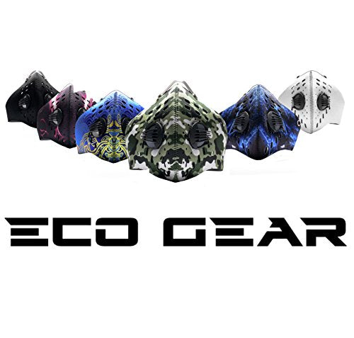 ECO-GEAR Anti Pollution Face Mask with Military Grade Protection | Anti Smoke, Exhaust Gas, Dust & Pollen - color: Red Dragon -Medium
