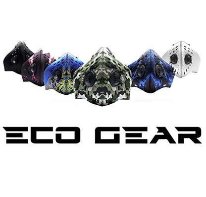 ECO-GEAR Anti Pollution Face Mask with Military Grade Protection | Anti Smoke, Exhaust Gas, Dust & Pollen - color: Camouflage-medium