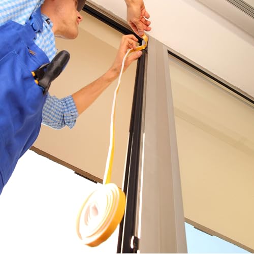 PATIKIL 5m/16.4ft Sealing Foam Tape, 2 Pack 5mm Wide 2mm/1mm Thick Single Sided Weather Stripping Door Furniture Seal Strip for Window Pipes Insulation, Black