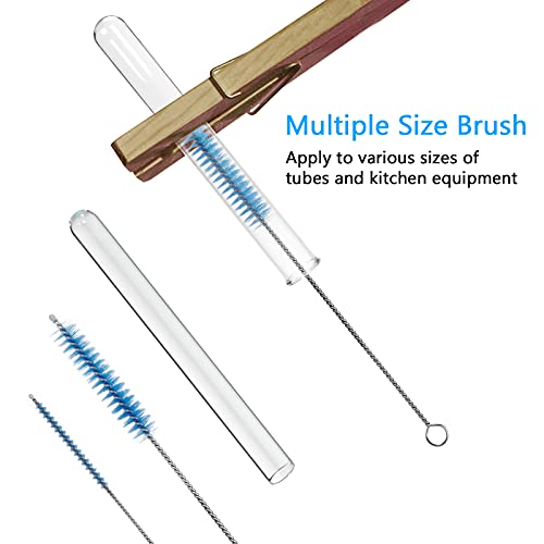 CiaraQ Bottle Cleaning Brushes, 8 Inch Nylon Tube Brush Set, Cleaner for Narrow Neck Bottles Cups with Hook, Set of 10pcs. - color: Blue, size: 8.0 Inch (10pcs)