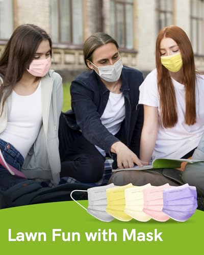 FriCARE Disposable Face Masks, 3-Ply ASTM Level 3 Medical Grade, FSA/HSA Eligible, Breathable & Comfortable for Allergy/Sun Protection, 50 Pack Starry Ballet - color: Starry Ballet
