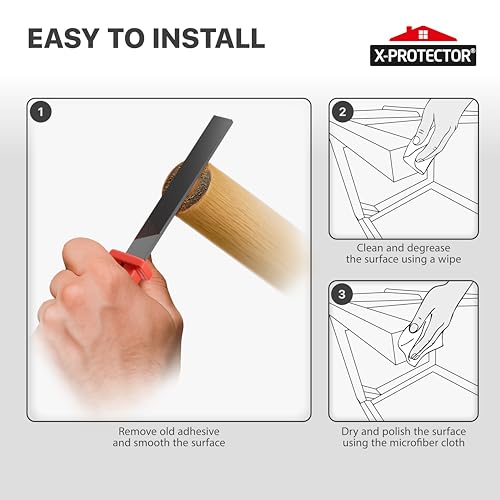 X-Protector Furniture Pads Preparation Set - Includes Metal File, Microfiber Cloth & 20 Cleaning Wipes - Furniture Surface Prep Kit for Easy Installation of Furniture Pads! - size: Prep Set