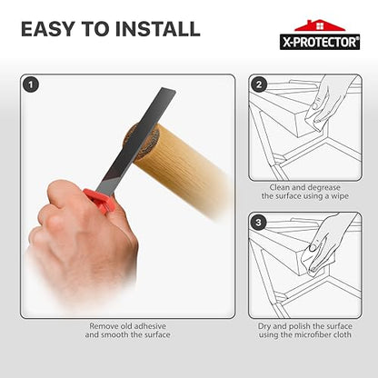 X-Protector Furniture Pads Preparation Set - Includes Metal File, Microfiber Cloth & 20 Cleaning Wipes - Furniture Surface Prep Kit for Easy Installation of Furniture Pads! - size: Prep Set
