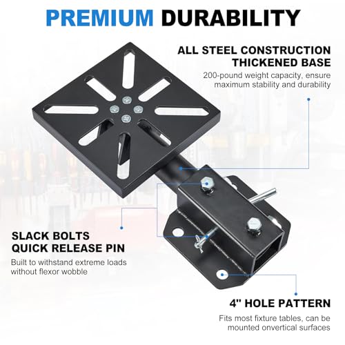 Rotating Bench Mount for Vises,Heavy-Duty Steel Vise Mount for Bench Vise and Grinder, Universal 7.9" x 7.9" Mounting Plate