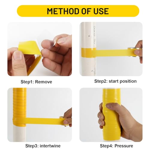 2-Pack Yellow Rubber Splicing Tape (20 Ft Total) - Self Fusing Emergency Repair Tape for Wiring & Marking - Non-Slip Silicone Grip for Handlebars - Easy-Peel Liner, 1 Inch x 10 Feet - color: Yellow