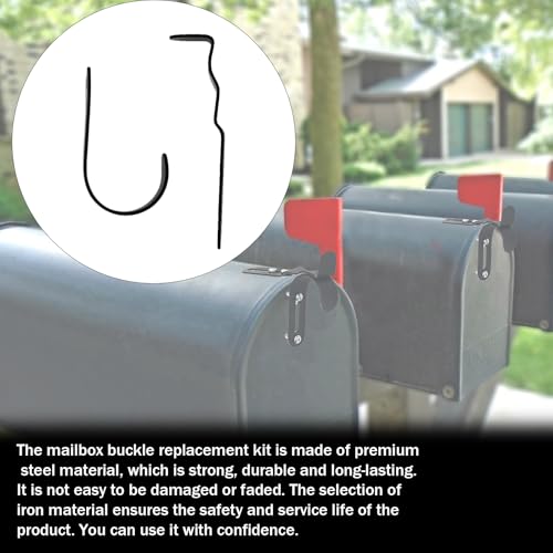 Mailbox Latch and Handle Kit, Thickened Metal Mailbox Door Replacement Parts with Anti-Loosening Nuts & Washers Easy Install for Secure Repair (Black)