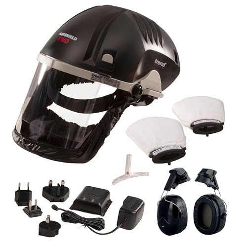 TREND Airshield Pro Full Air Circulating Face Shield w/Ear Defenders - Complete Face and Hearing Protection Pack, AIR/PRO/D2 - style: Mask & Ear Defenders