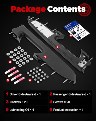 Left Driver & Right Passenger Side Armrest Repair Kit Compatible with 2010-2014 Silverado 2500 HD 3500 HD Sierra 2500 HD 3500 HD Door Panel with Release Handle Below Armrest Replace 22818465 22818470 - size: 22818465-470LR