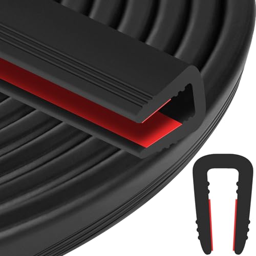 ToLanbbt Rubber Edge Trim U Channel, 1/2" Self Adhesive Sheet Metal Edge Guard Protector, EPDM Seal Strip for Car Doors, Steel Plates, Glass, Hatches, Table Corners, Fit 1/2"(13mm), 20Ft, Black - color: Black, size: 1/2" x 20'L