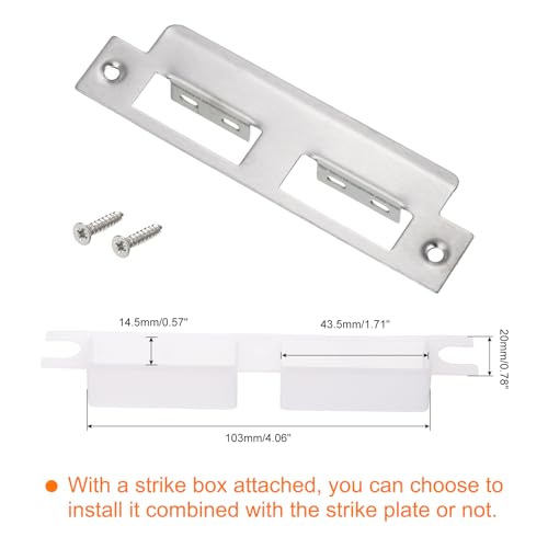 uxcell Door Strike Plate, 145mm x 40mm 201 Stainless Steel Latch Deadbolt Strike Plate for Door Frame Door Jamb, Silver - size: 145mm x 40mm