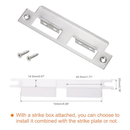 uxcell Door Strike Plate, 145mm x 40mm 201 Stainless Steel Latch Deadbolt Strike Plate for Door Frame Door Jamb, Silver - size: 145mm x 40mm