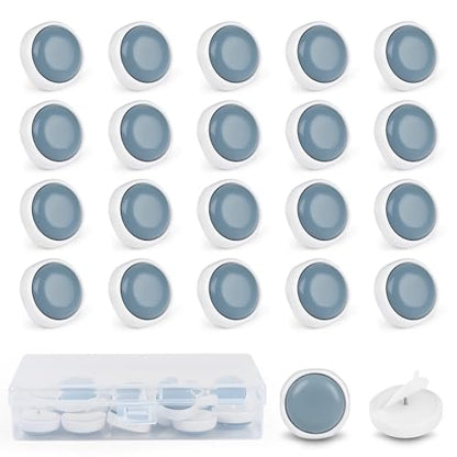 20pcs Stick Furniture Sliders with Nail for Wooden Furniture Legs, 1inch Small Furniture Glides for Carpet Tile Hardwood (Grayish Blue) - size: 1 inch Round