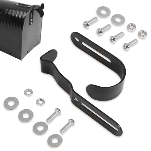 Mailbox Handle Replacement, Thickened Metal Mailbox Door Replacement Parts with Anti-Loosening Nuts & Washers for Secure Repair, Easy Installation, Black