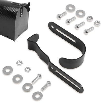 Mailbox Handle Replacement, Thickened Metal Mailbox Door Replacement Parts with Anti-Loosening Nuts & Washers for Secure Repair, Easy Installation, Black
