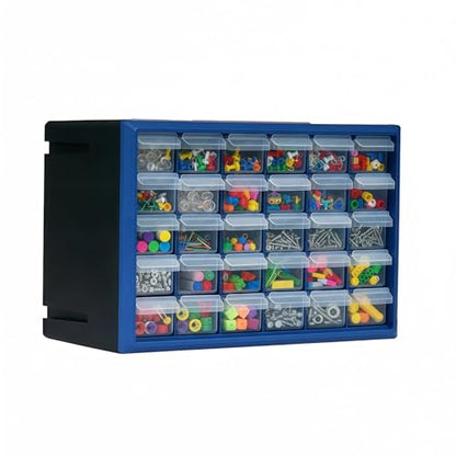 NORTHSKY 30-Drawer Plastic Storage Drawers, Small Parts Organizer, Stackable Teacher Toolbox for Hardware, Screws, Nuts & Bolts, Stickers, Beads, Building Bricks, Garage Storage，14.17 × 7.09 × 9.45 - size: 30 Drawer