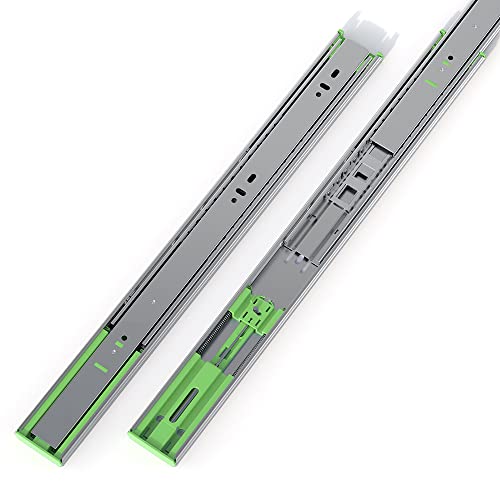 FivePears 1 Pairs 18 Inch Heavy Duty Soft Close Drawer Slides, 150 Lb Load Capacity Full Extension Ball Bearing Side Mount Drawer Runner, Rv Tool Box Kitchen Cabinet Drawer Self Closing Glide Rails - size: 18 Inch