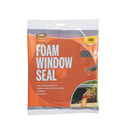 M-D Building Products 02097 3/8 in. x 1/2 in. x 17 ft. Gray Economy Foam Window Seal for Large Gaps - size: 3/8" x 1/2"