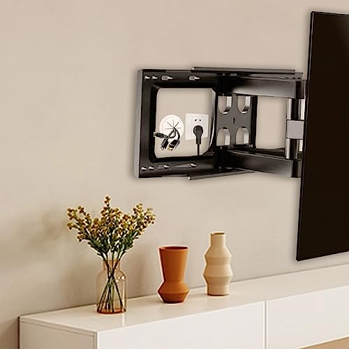 ROOWINTOO TV Cord Hider in Wall Cable Management Kit for TV, Behind Wall TV Wire Kit Cable Hider,Includes 2 Pass-Throughs and Hole Saw Drill Attachment