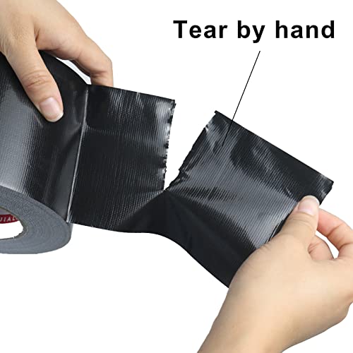 Wide Duct Tape, Industrial Grade 30Yards (90 ft) 4 Inch Black Tape, 9 Mil Heavy-Duty, Waterproof, Strong, Flexible, No Residue, for Crafts & Home Improvement (Black, 4'' x 90ft) - color: Black, size: 4'' x 90ft