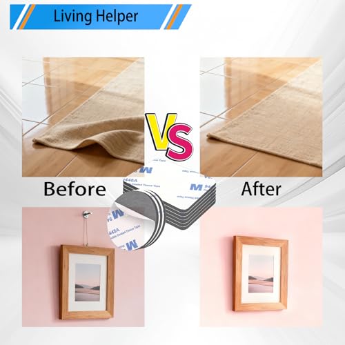 Removable Double Sided Adhesive Sticky Pads, 60 Pcs Heavy Duty 3mm EVA Foam Mounting Strips – Renter Friendly, Wall Safe, No Residue, for Walls, Car, Picture Hanging, Rugs, Home Office (Black)