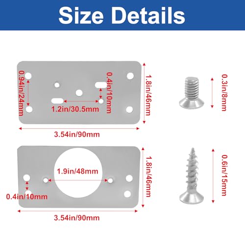 8Pcs Hinge Repair Kit, Durable Cabinet Hinge Repair Plate, Fixing Plate for Cabinet Door Repair, Rust-Resistant Stainless Steel, Easy Installation