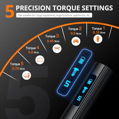 JOREST 155 in 1 Mini Electric Screwdriver Cordless, Precision Power Screwdriver Set, 5 Torque Levels (Max 0.75N.m), Gifts for Men, Magnetic Repair Tool Kit for iPhone, PC, Laptop, PS4 PS5, Xbox, Watch - style: 155 in 1 Electric