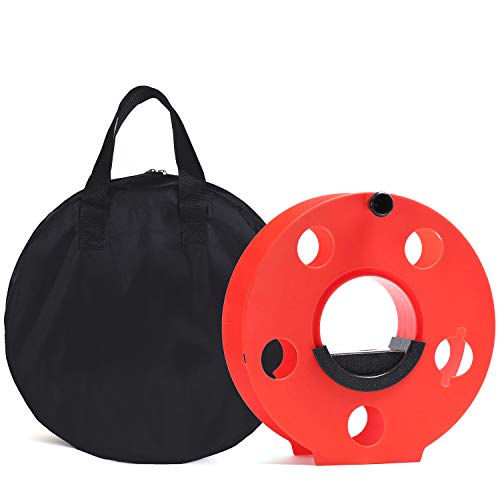 Homeon Wheels Heavy Duty Impact Resistant Plastic Extension Cord Storage Reel With Bag 1 Pack Durable & Safe, Lightweight & Portable, Ideal for Outdoor Projects & DIY Maintenance 100 Feet RED - style: Upgrated Cord reel + Bag