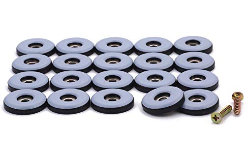 20 Pack 1" Screw on Furniture Glides Sliders-Furnigear Heavy Duty PTFE (Teflon) Chair Leg Slides Move Your Furniture Easy & Safely - Best Floor Protector (20 Pack) - color: Grayish Blue, size: 1" dia -20pack