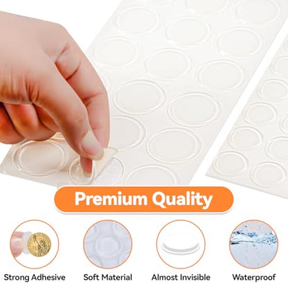 Large Clear Bumpers Pads 36PCS 1.2 inch+4/5 inch Rubber Clear Glass Bumpers Round Bumpers for Glass Top Cutting Board - size: Large+Medium 36pcs
